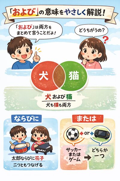 「および」の意味とは？使い方と「並びに」「または」との違いをやさしく解説