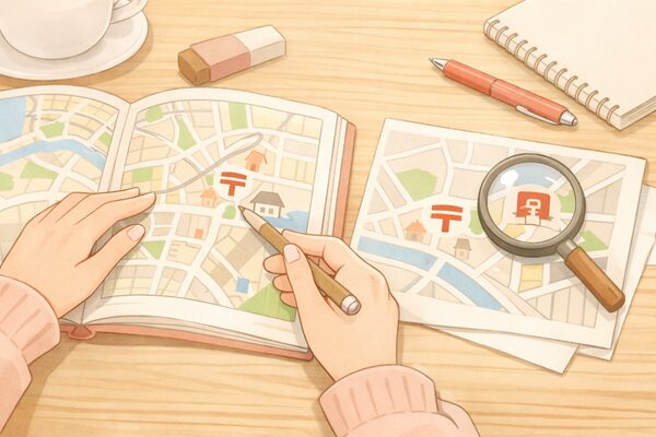 地図記号「郵便局」の意味を簡単に解説｜〒マークの理由もすっきりわかる