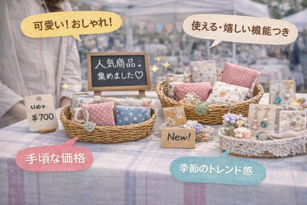 ハンドメイドマルシェで売れやすい商品の特徴