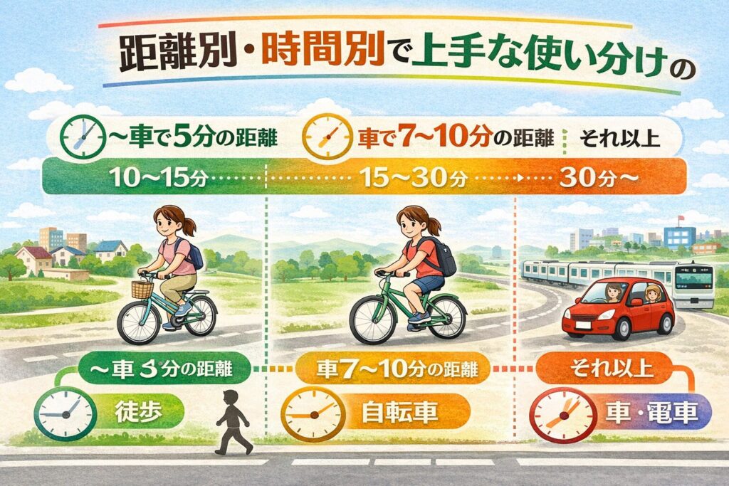 距離別・時間別で見る「上手な使い分け」の目安