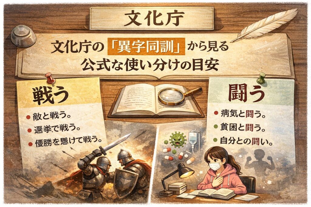 文化庁の「異字同訓」から見る公式な使い分けの目安