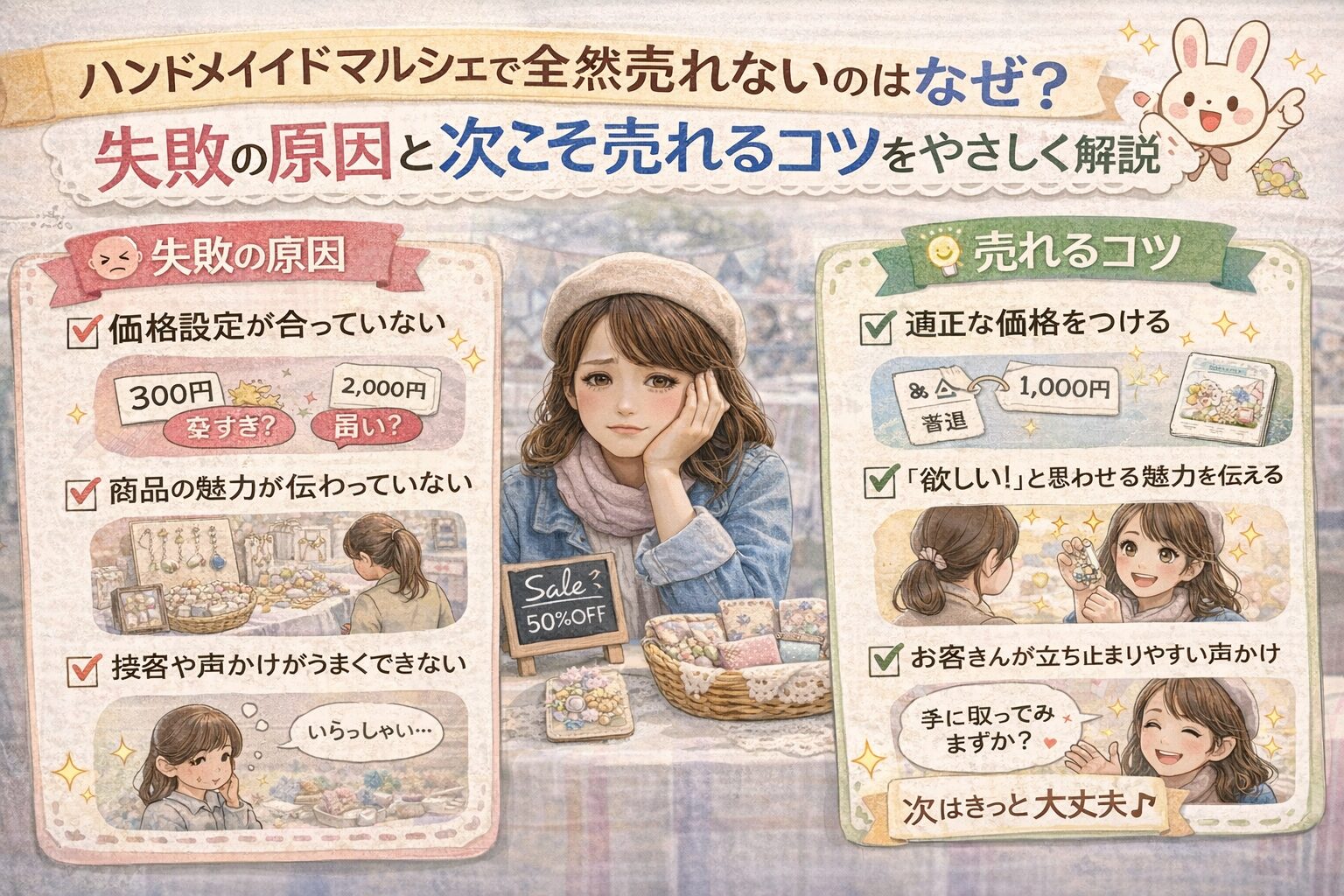 ハンドメイドマルシェで全然売れないのはなぜ？失敗の原因と次こそ売れるコツをやさしく解説