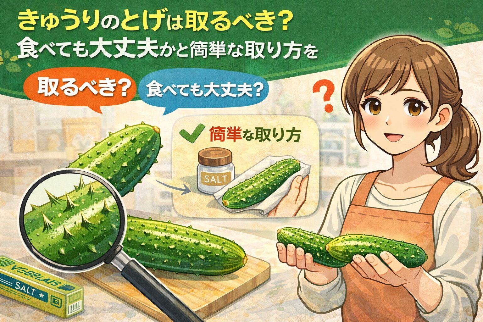 きゅうりのとげは取るべき？食べても大丈夫かと簡単な取り方を解説