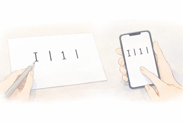 「I」「l」「1」との見分け方