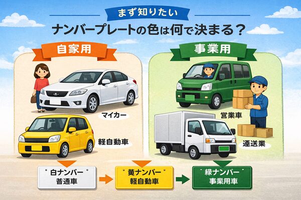 まず知りたい|ナンバープレートの色は何で決まる?