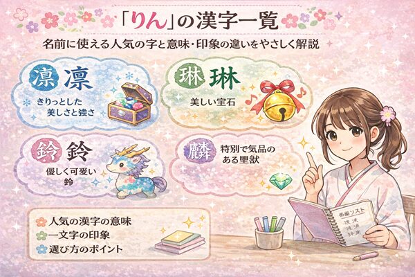 「りん」の漢字一覧｜名前に使える人気の字と意味・印象の違いをやさしく解説