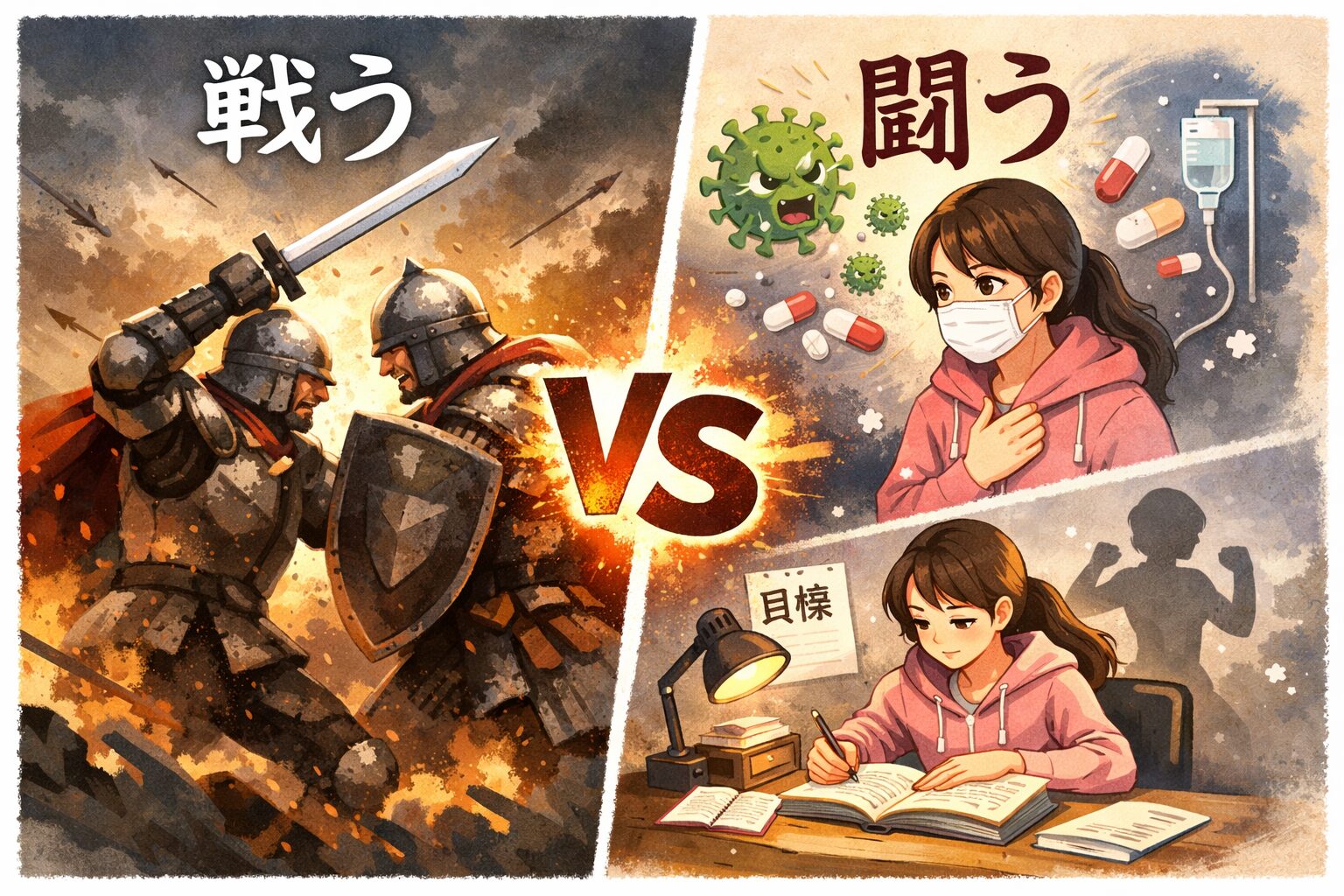 『戦う』と『闘う』どっちが正解?意味・使い分けをやさしく1回でスッキリ解説 | けんさん家のライフスタイル