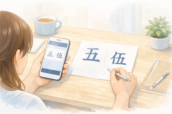 五と混同しやすい関連文字を整理