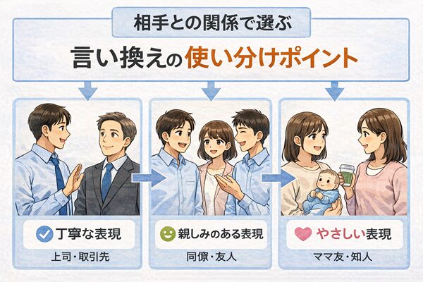 相手との関係で選ぶ|言い換えの使い分けポイント