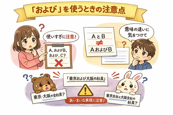 「および」を使うときの注意点