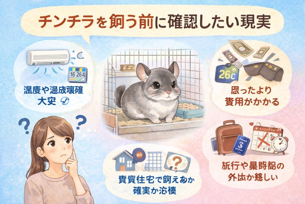 チンチラを飼う前に確認したい現実