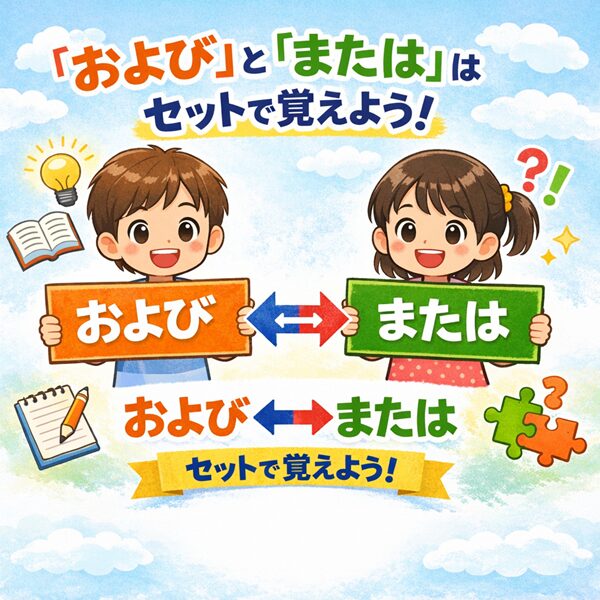 「および」と「または」はセットで覚えるとわかりやすい