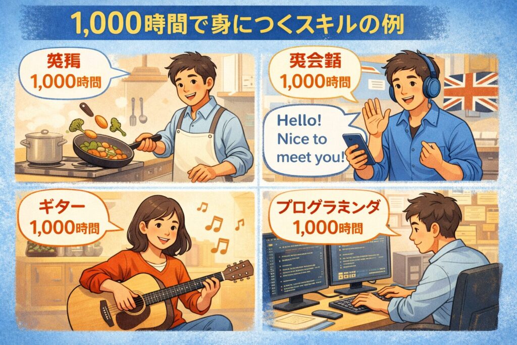 1,000時間で身につくスキルの具体例