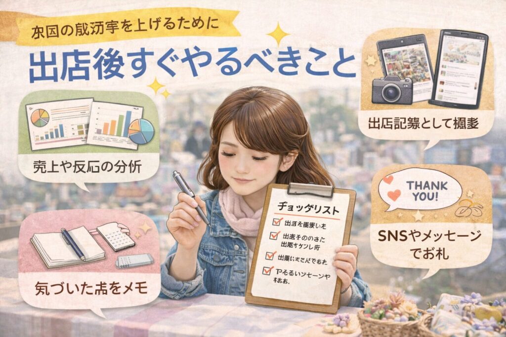 次回の成功率を上げるために、出店後すぐやるべきこと