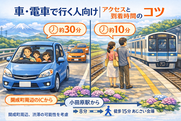 車・電車で行く人向け｜アクセスと到着時間のコツ
