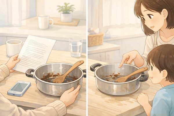 「こびりつく」と「こべりつく」の違いを一目で比較