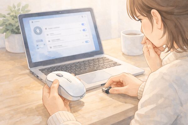 心配そうに操作する手