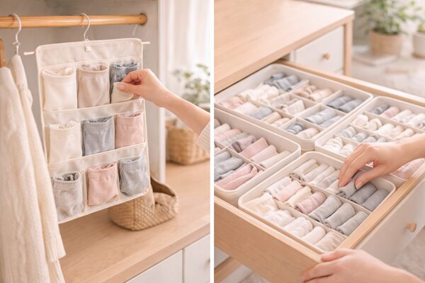 靴下収納の比較_ ハンガー vs 引き出し