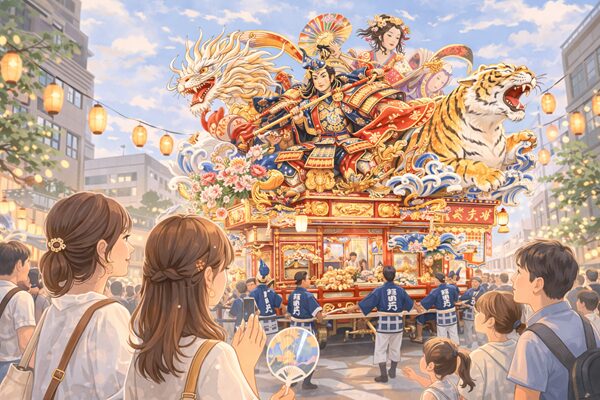 八戸三社大祭の華やかな山車