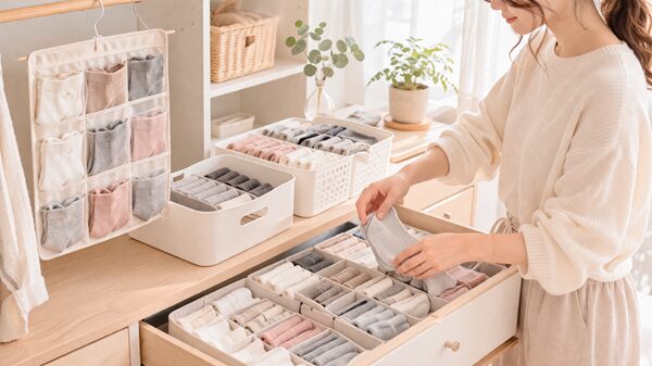 温かい日差しの中で整理整頓