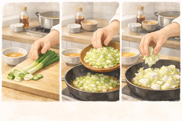 野菜で作る料理準備