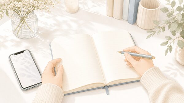 スマホ変換で「以外」と「意外」の使い分けを確認している手元のイメージ