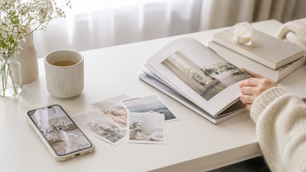スマホや写真や雑誌を見る日常のイメージ