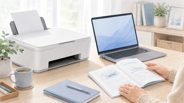 プリンターで印刷できないときに説明書や公式情報を確認するイメージ