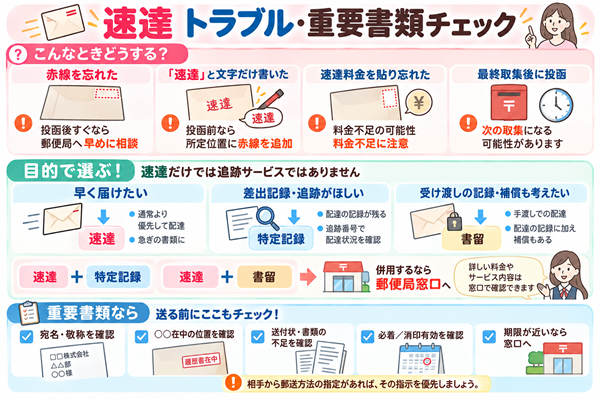 速達の失敗時の対処と追跡・重要書類発送の判断ポイント