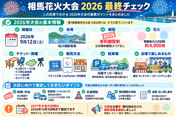 相馬花火大会2026のチケット・観覧・交通情報の最終確認