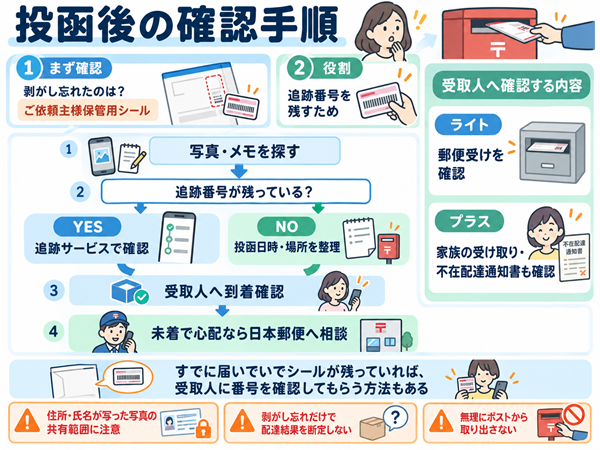 投函後に追跡番号と到着状況を確認する手順