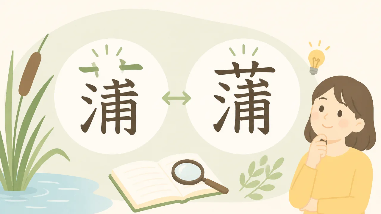 蒲の草冠が離れている理由とは?漢字の形と見分け方